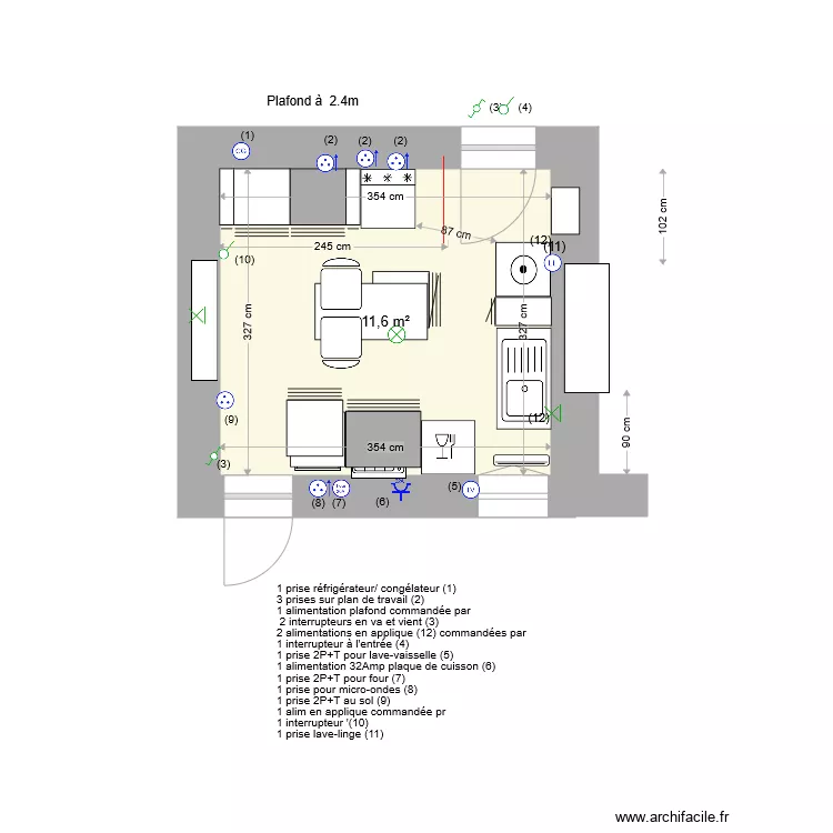 Cuisine Lu&ccedil;on variante 11 f&eacute;vrier. Plan de 
