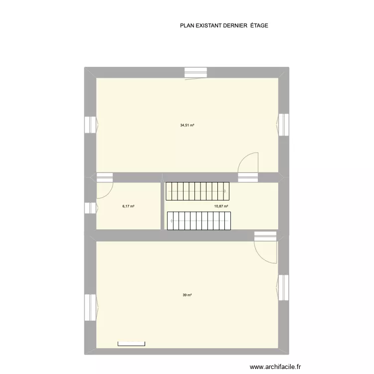 PLAN EXISTANT  DERNIER &Eacute;TAGE JB M RDC . Plan de 