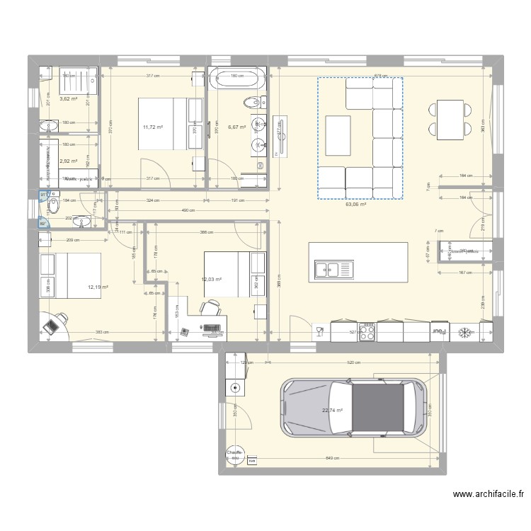Suite parentale 2. Plan de 8 pièces et 135 m2