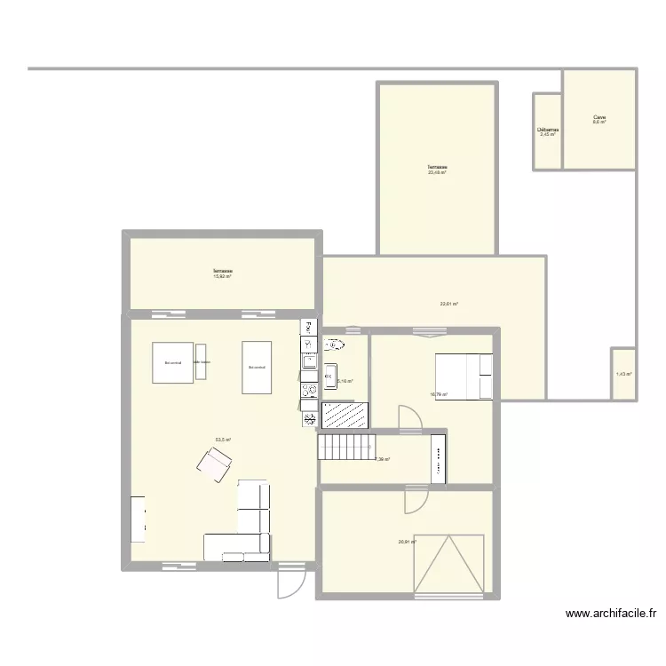 AUMES. Plan de 11  et 178 m²