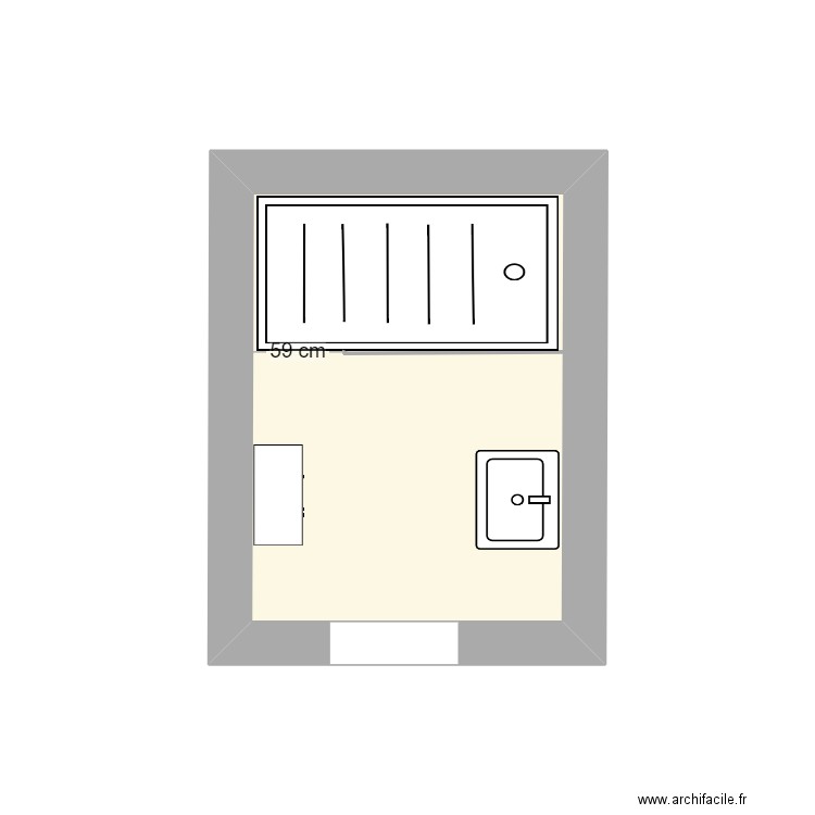 cav SDB Justine. Plan de 1 pièce et 5 m2