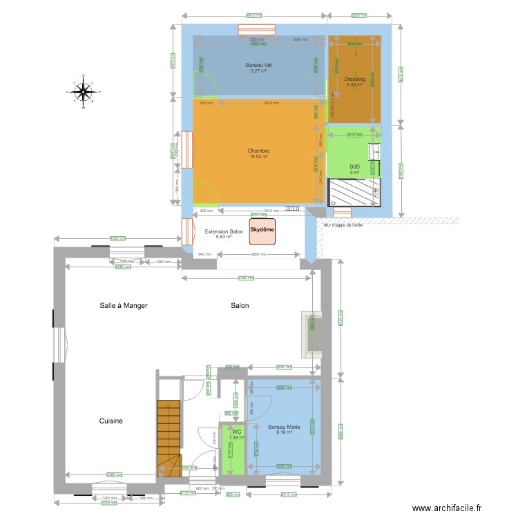 Extension Maison RDC V7. Plan de 0 pièce et 0 m2