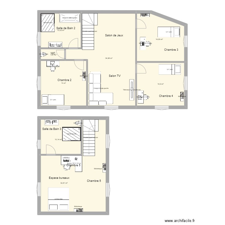 Maison du Petit Cheix - Etages. Plan de 0 pièce et 0 m2