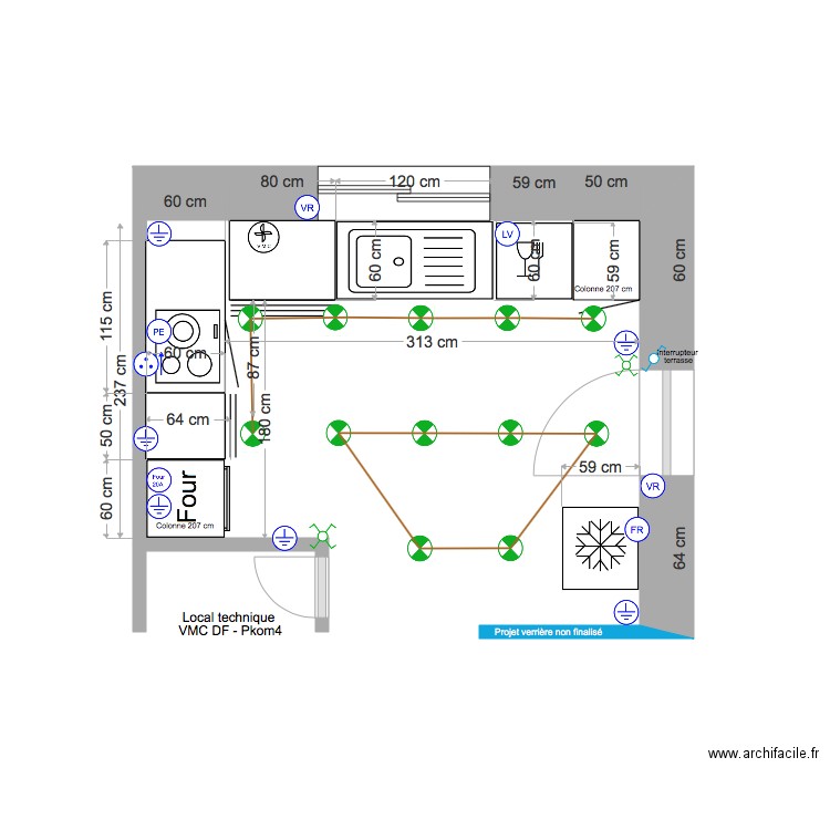 Ebauche cuisine2. Plan de 0 pièce et 0 m2