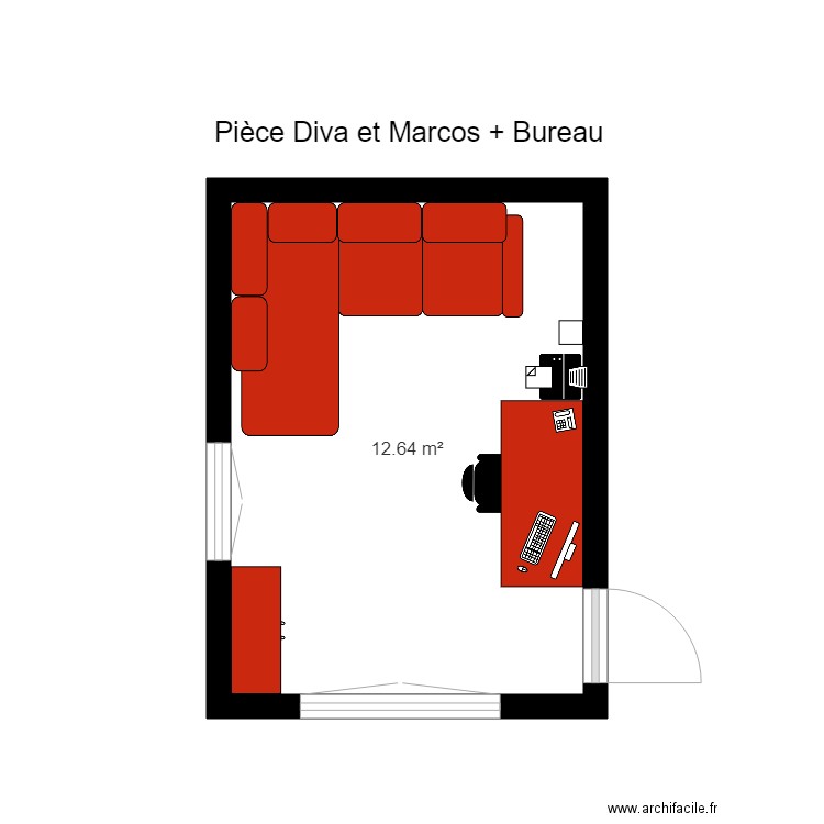 Bureau  et  Diva et Marcos. Plan de 0 pièce et 0 m2