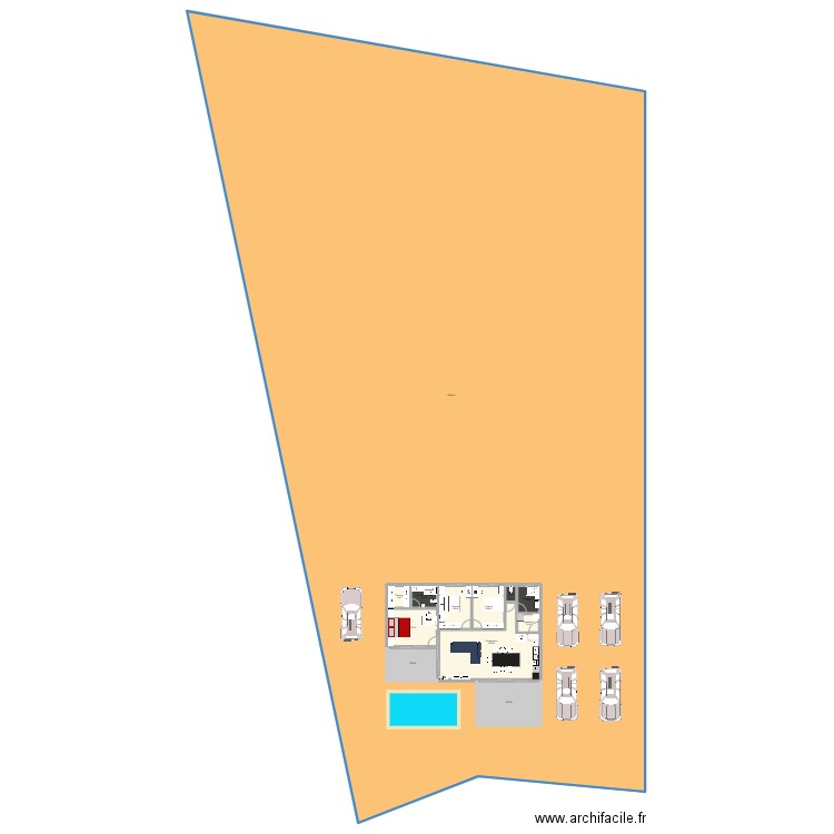 Karikaté 2 F4 Entrée EST. Plan de 12 pièces et -1827 m2