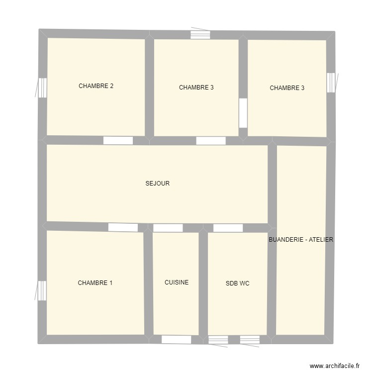 CHALET BISC. Plan de 8 pièces et 67 m2