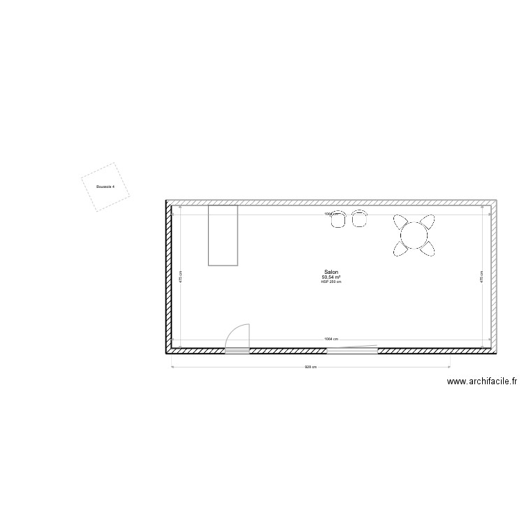 TEST 2. Plan de 1 pièce et 51 m2