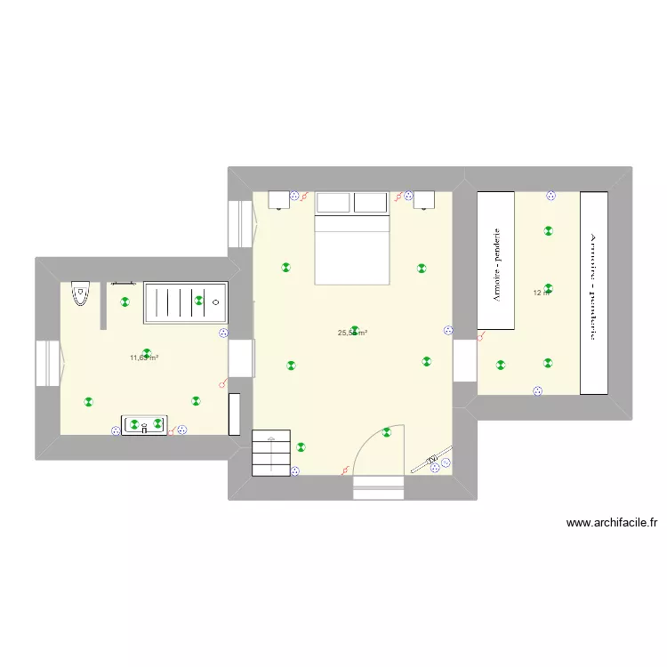 chambre damien. Plan de 