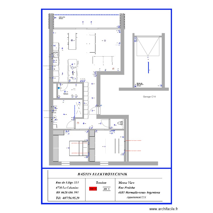 Meuse View appartement C 14 01 05 2020. Plan de 0 pièce et 0 m2