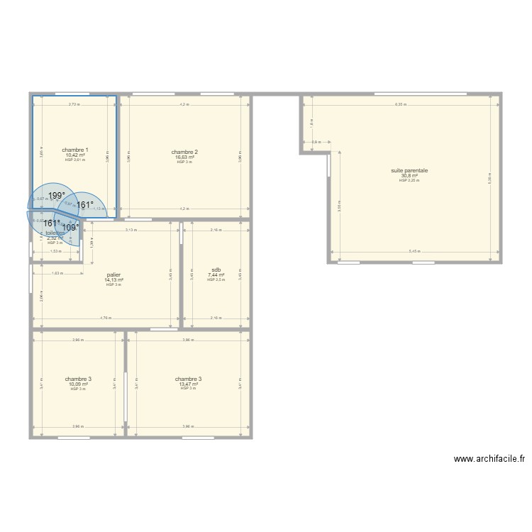 kamjom etage. Plan de 8 pièces et 105 m2