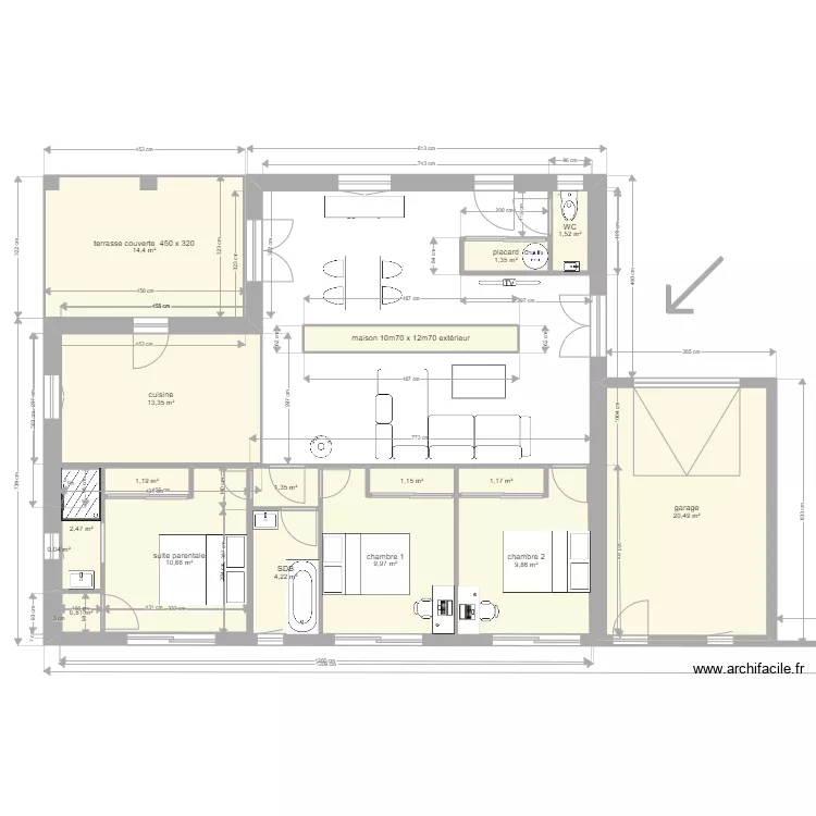 maison 100m2. Plan de maison 100m2. Plan de