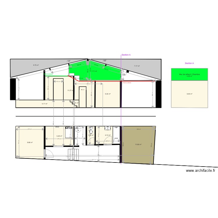 181106 Maison Zone sanitaire V1. Plan de 0 pièce et 0 m2