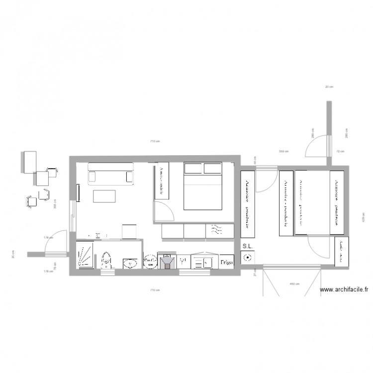 Essai New Garage meubles sans EDF 8 QUADRA. Plan de 0 pièce et 0 m2