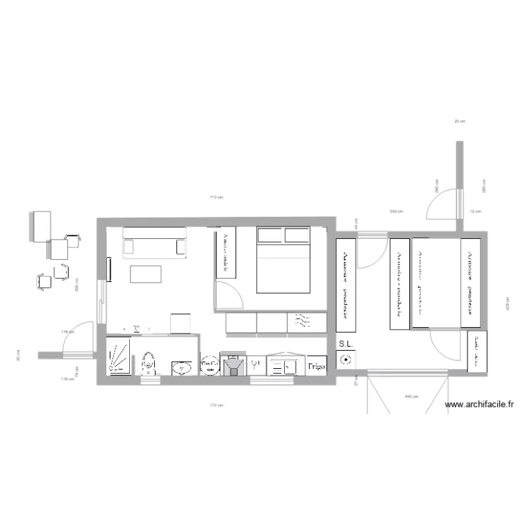 Essai New Garage meubles sans EDF 8 QUADRA. Plan de 