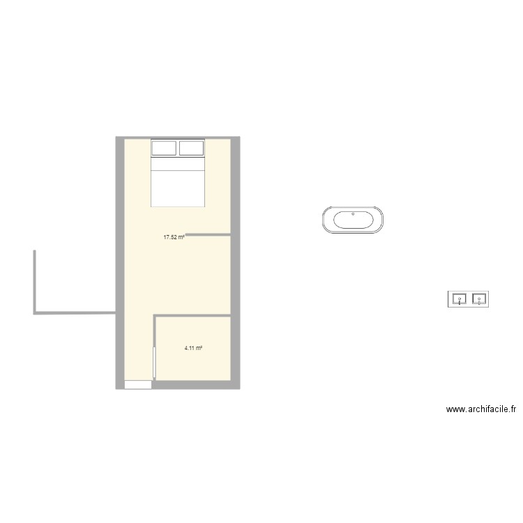 chambre pas inspirer du tout. Plan de 0 pièce et 0 m2