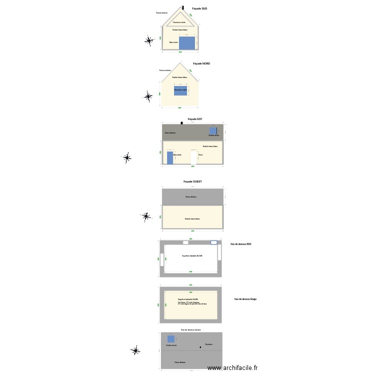 facade 2 nord sud . Plan de 0 pièce et 0 m2
