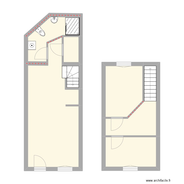 Grimbert. Plan de 6 pièces et 54 m2