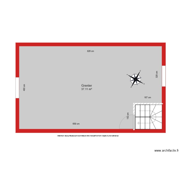 BI4683 grenier coté. Plan de 0 pièce et 0 m2