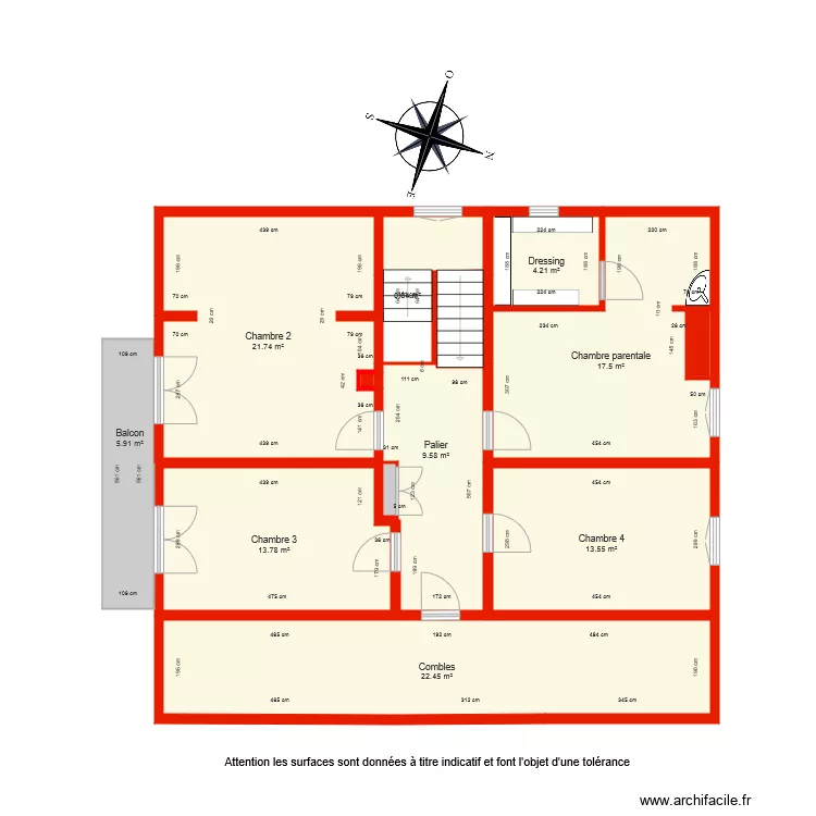 BI 2889 &eacute;tage c&ocirc;t&eacute;. Plan de 