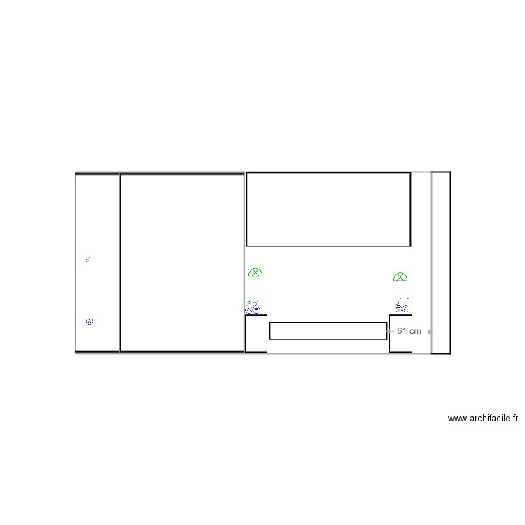 Implantation Tete de lit CH1. Plan de 0 pièce et 0 m2