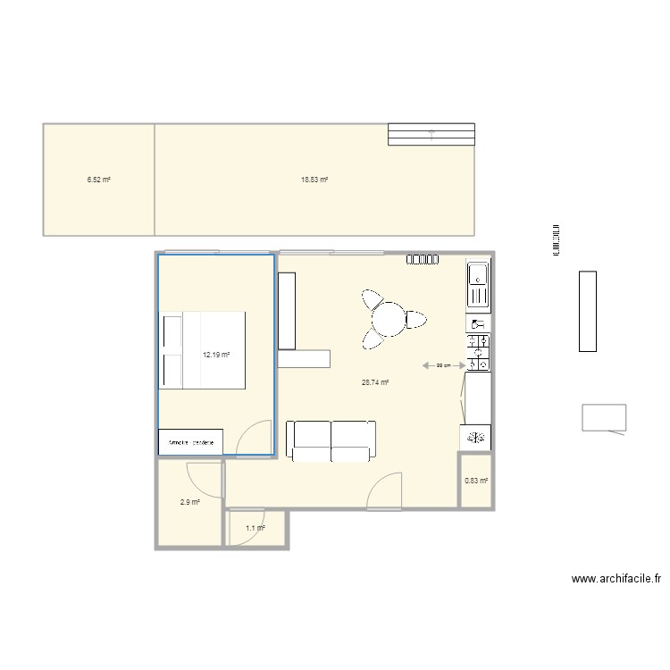 T2 ST MANDE sans murs. Plan de 0 pièce et 0 m2