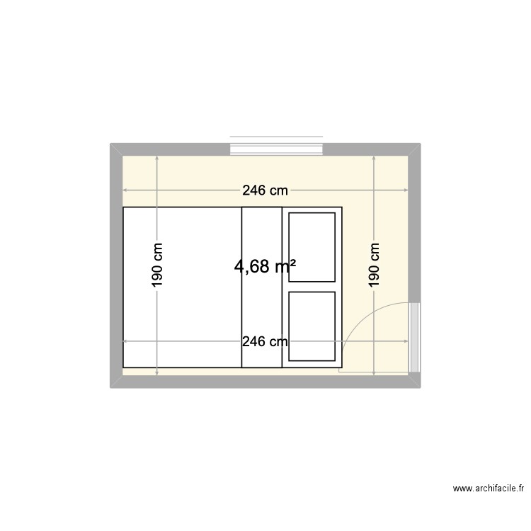 F156. Plan de 1 pièce et 5 m2