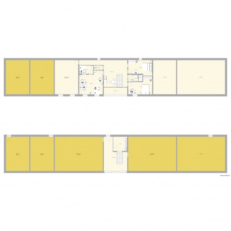 bâti 2. Plan de 20 pièces et 607 m2