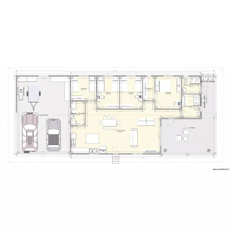 Maison F5. Plan de 