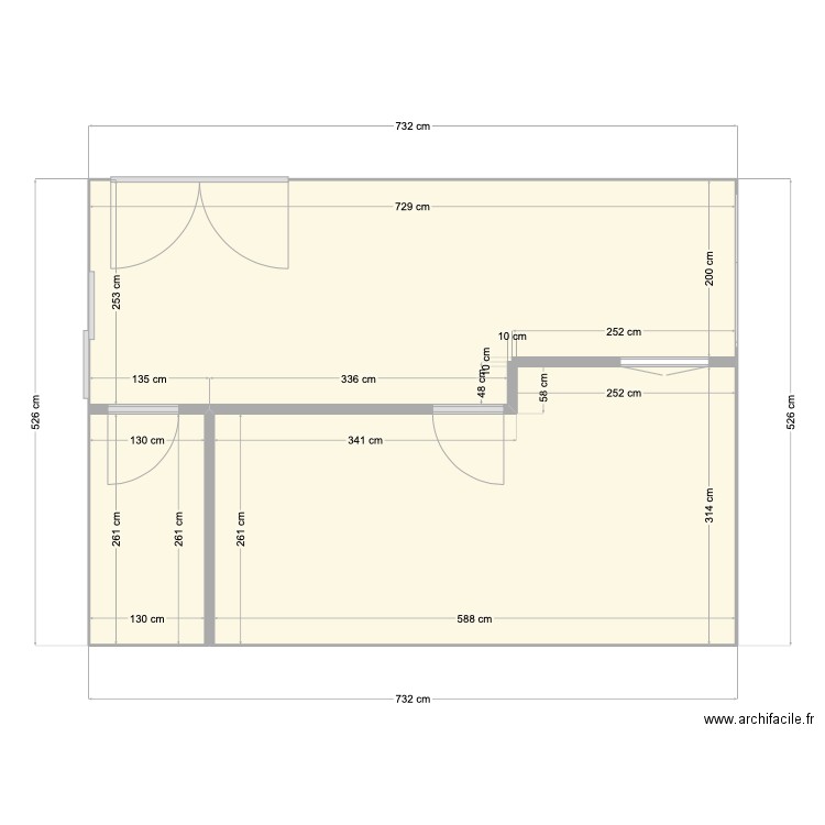 naninne rez. Plan de 2 pièces et 37 m2