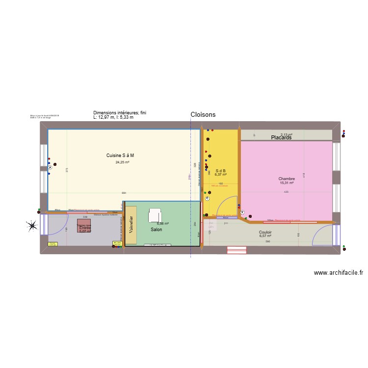 Cotes bonnes01. Plan de 7 pièces et 67 m2