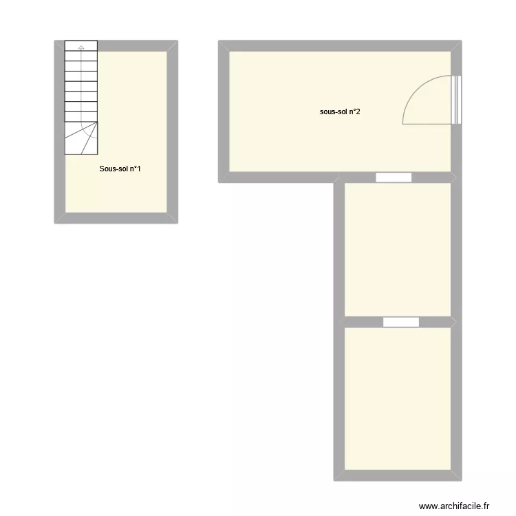 sous sol. Plan de 4  et 45 m²