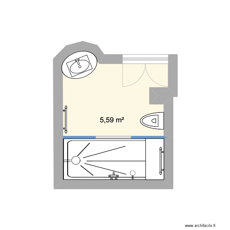 VILLA BATHROOM - PARENTS. Plan de 1 pièce et 6 m2