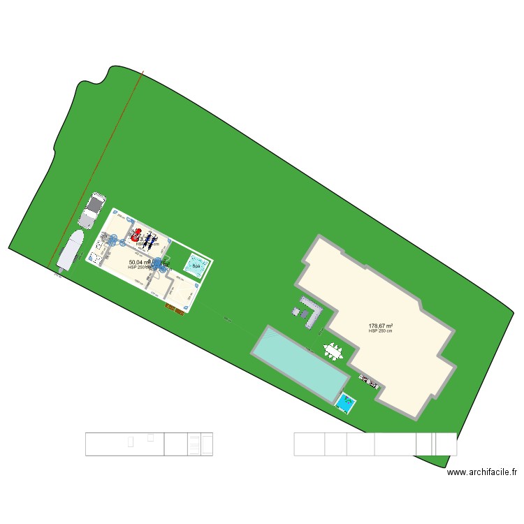 LB44. Plan de 5 pièces et 243 m2