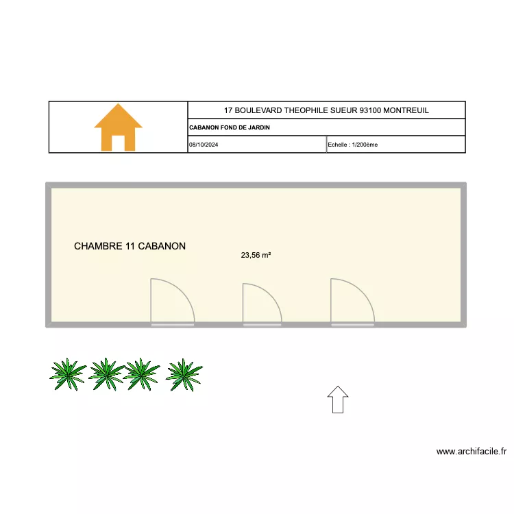 17 THEOPHILE SUEUR CABANON. Plan de 17 THEOPHILE SUEUR CABANON. Plan de