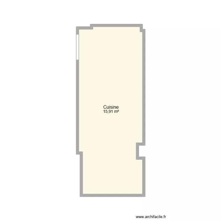 Cuisine. Plan de 1 et 16 m² Cuisine. Plan de 1 et 16 m²