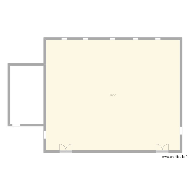 Gym. Plan de 1 pièce et 186 m2