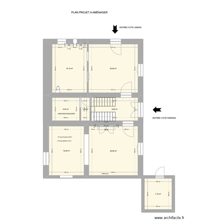 PLAN PROJET A AMÉNAGER  JB M RDC . Plan de 0 pièce et 0 m2