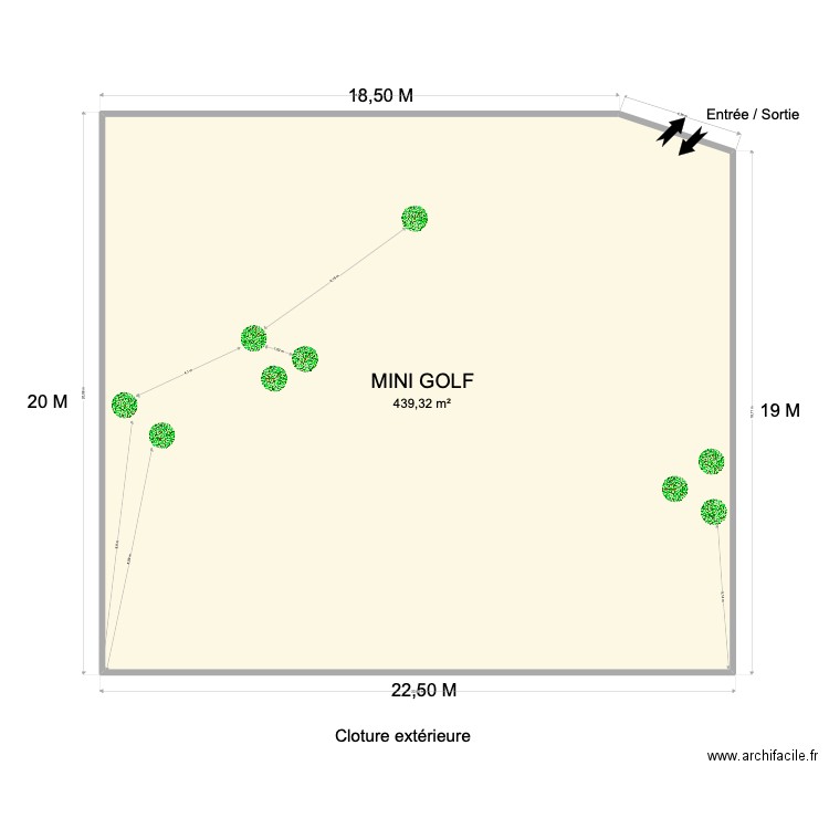 projettestminigolf. Plan de 1 pièce et 439 m2