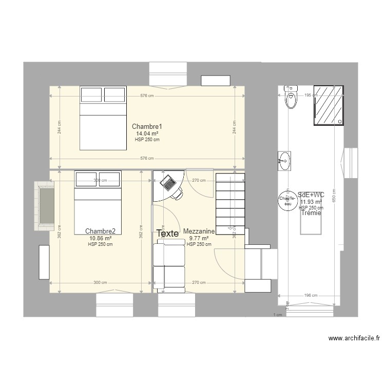 SPDR13-Etage_Aménagé-Maison_2. Plan de 5 pièces et 48 m2