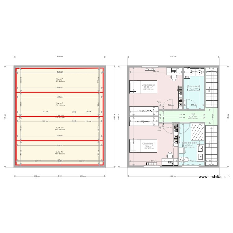 ROUEN. Plan de 26 pièces et 310 m2