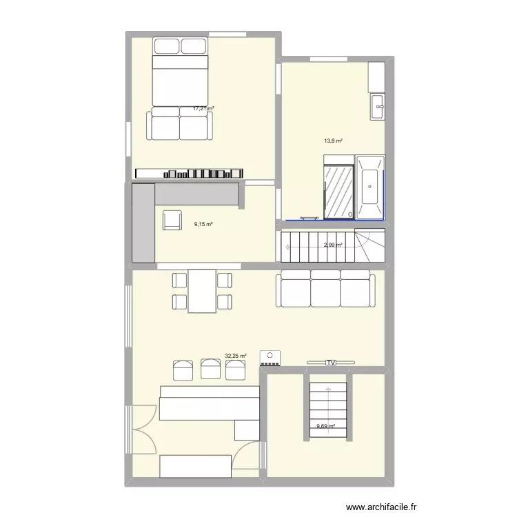 maison. Plan de 6 Pièces et 85 m² maison. Plan de 6 Pièces et 85 m²