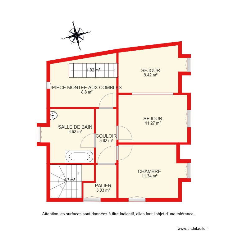 BI 2021 ETAGE. Plan de 0 pièce et 0 m2