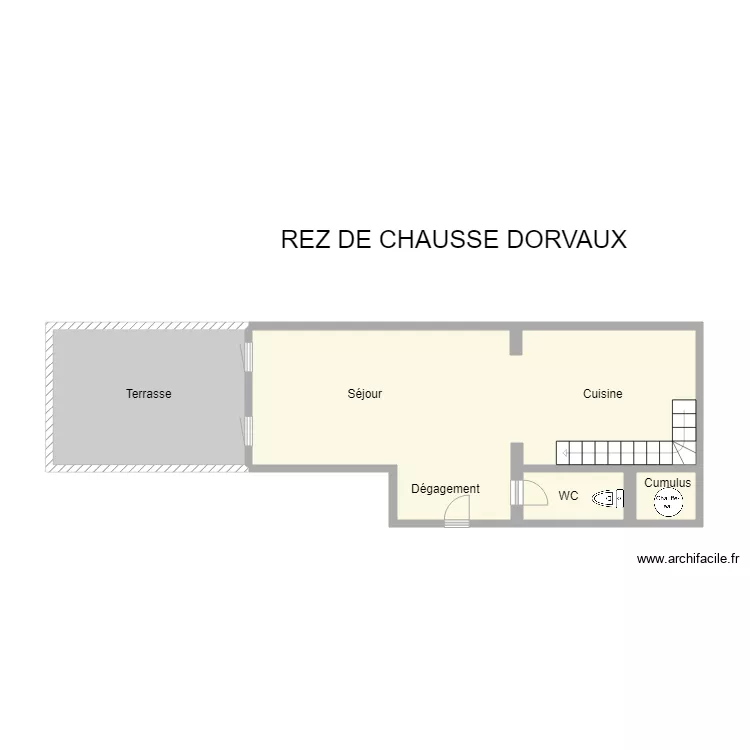 REZ DE CHAUSSE DORVAUX. Plan de 