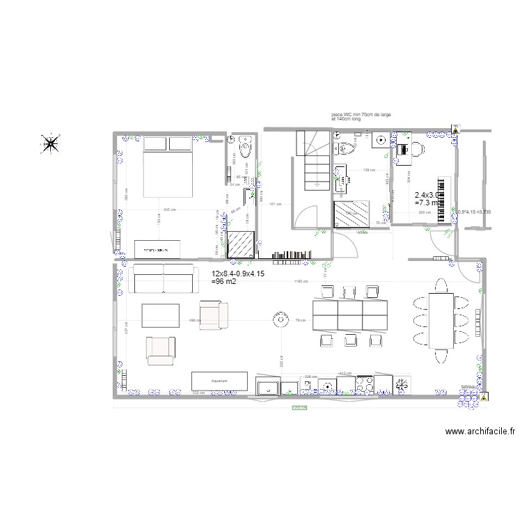 APRES rdc maison Thomery 2 sde. Plan de 0 pièce et 0 m2