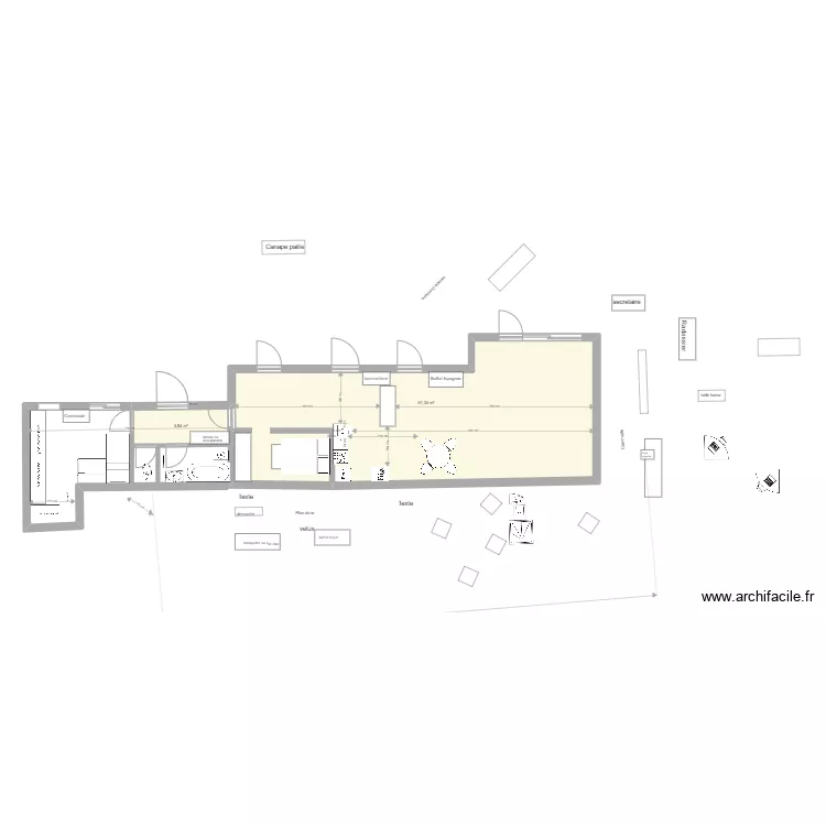 Maison Projet V4 en cours . Plan de 