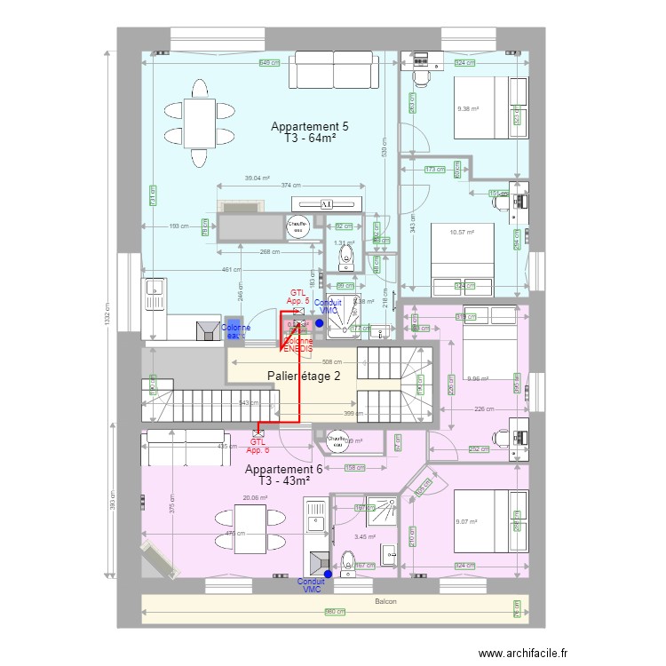 Pasteur Etage 2 d. Plan de 0 pièce et 0 m2