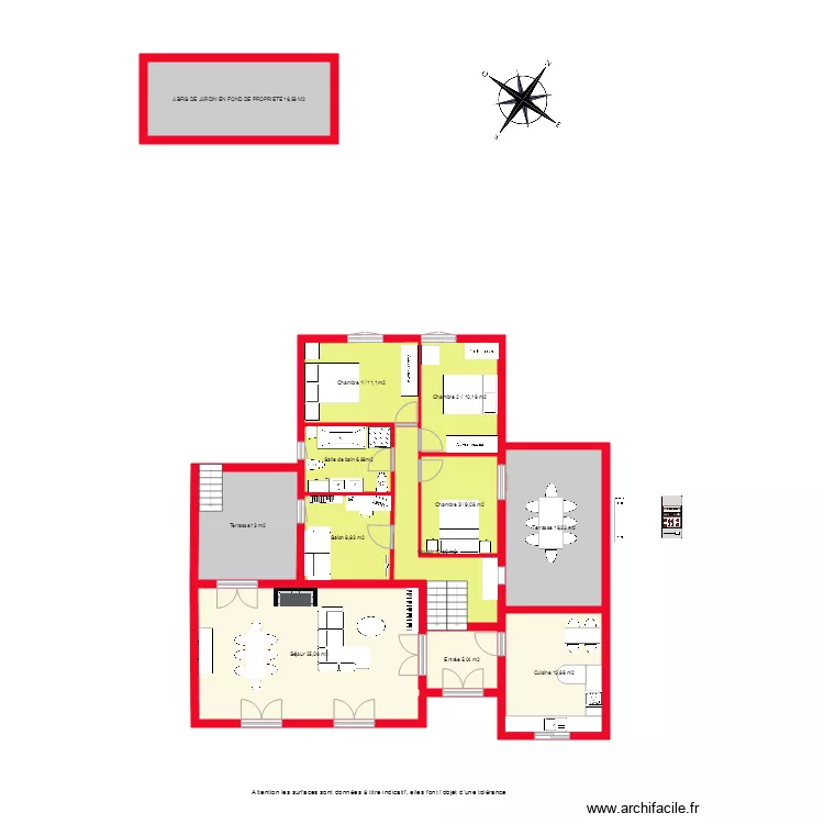 BI1999  RDC non c&ocirc;t&eacute;. Plan de 