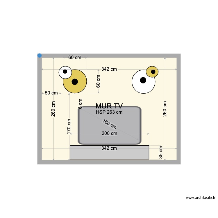 MUR TV. Plan de 0 pièce et 0 m2