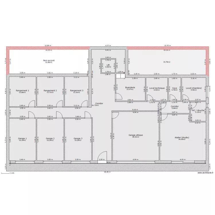Loveresse immeuble sous-sol. Plan de Loveresse immeuble sous-sol. Plan de
